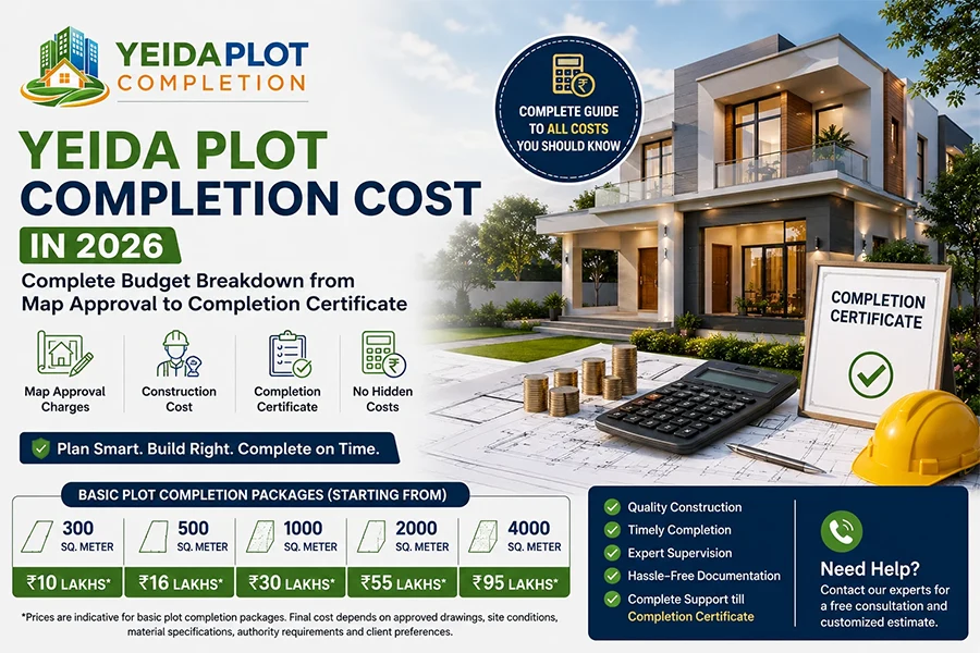 YEIDA Plot Completion Cost in 2026: Complete Budget Breakdown from Map Approval to Completion Certificate
